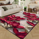 3D floral print area rug.