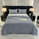 1 piece of soft flannel blanket, ideal for bed, plain sofa towel