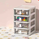 Stackable drawer organizer with 2 to 5 levels in transparent PP.