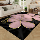 3D floral print area rug.