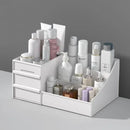 Makeup organizer box with plastic drawer