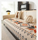 French country style sofa cover with maple leaf print.