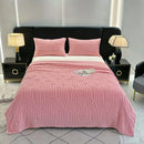 1 piece of soft flannel blanket, ideal for bed, plain sofa towel