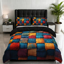 2/3pcs Plaid Color-Block Quilt Set | 1 Duvet Cover + 1/2 Pillowcases, All-Season High-Definition Print, Polyester, Machine Washable