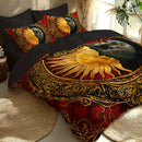 3D Printed Bed Sheet And Pillowcase Set with a Sun And Moon Design (1 Duvet Cover + 1/2 Pillowcases), Made from Soft And Comfortable Fabric Suitable for Bedrooms And Guest Rooms, Does Not Include Filling.