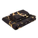 Black Marble Pattern Golden Printed Duvet Cover and Pillowcase Bedding Set, with A Light Luxury High-end Creative Design Three-piece Bedding Set, Soft and Comfortable Bedding Suitable for All Seasons
