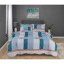 3 Piece Patchwork Reversible Bedspread Quilt Comfort Bed Throw Set Double & King