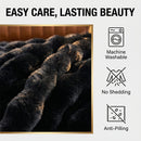 Luxury King Size Faux Fur Blanket | Double Sided Bubble Plush Throw, Machine Washable & Anti-Shedding, Oversized Warm Bedspread for Bed Sofa - Perfect Valentine'S Day, Christmas or Birthday Gift | Microfiber, Satin Weave, Boh