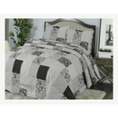 3 Piece Patchwork Reversible Bedspread Quilt Comfort Bed Throw Set Double & King