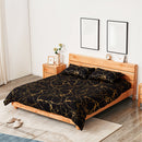Black Marble Pattern Golden Printed Duvet Cover and Pillowcase Bedding Set, with A Light Luxury High-end Creative Design Three-piece Bedding Set, Soft and Comfortable Bedding Suitable for All Seasons